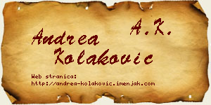 Andrea Kolaković vizit kartica